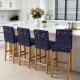 thumbnail image 3 of Navy Blue Botanical Wildflowers Bar Stool Covers - Stretch Dining Chair Covers Set of 4, Rustic Floral Bar Chair Cover Removable Counter Stool Pub Chairs Slipcovers Protectors for Kitchen/Cafe, 3 of 9
