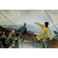 thumbnail image 2 of Christian Krohg 24x17 Black Ornate Framed Double Matted Museum Art Print Titled: Leiv Eirikson Discovering America (1893), 2 of 5