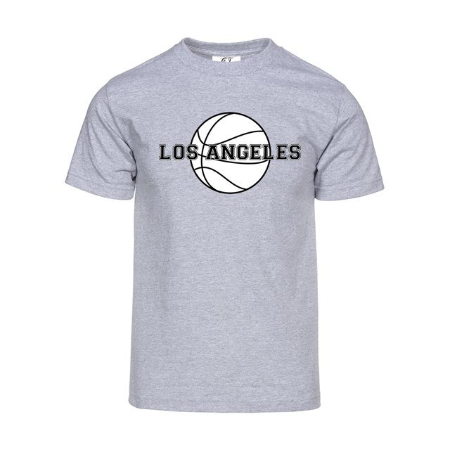 Gravity Threads Mens Los Angeles Basketball Short-Sleeve T-Shirt - Heather Grey - 3XL
