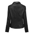 thumbnail image 3 of IROINNID Women's Faux Leather Jacket Long Sleeve Solid Color Notch Lapel V-Neck Outwear, Loose Winter Thickened Plush Cotton Plush Collar Jacket Cotton Jacket Warm Plush Jacket, 3 of 6