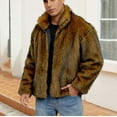 thumbnail image 5 of Yangnuo Mens Fashion Trendy Warm Furry Cardigan Jackets Mens Warm Faux Furry Coat Jacket Winter Turn Down Collar Outerwear, 5 of 6