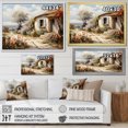 thumbnail image 4 of Designart "Vintage Villa in the Ancient Roman Empire II" Landscapes Framed Wall Art - Coastal Pink Landscape Cottage Entryway Framed Wall Art, 4 of 6