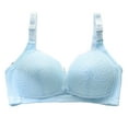 thumbnail image 2 of TrendVibe365 Pregnancy Bras for Women Nursing Cotton No Underwire Push up Bralettes Padded Button Front Adjustable Strap Corset Bra Full Coverage Crop Cami Top Cute Lingerie Blue XL, 2 of 3
