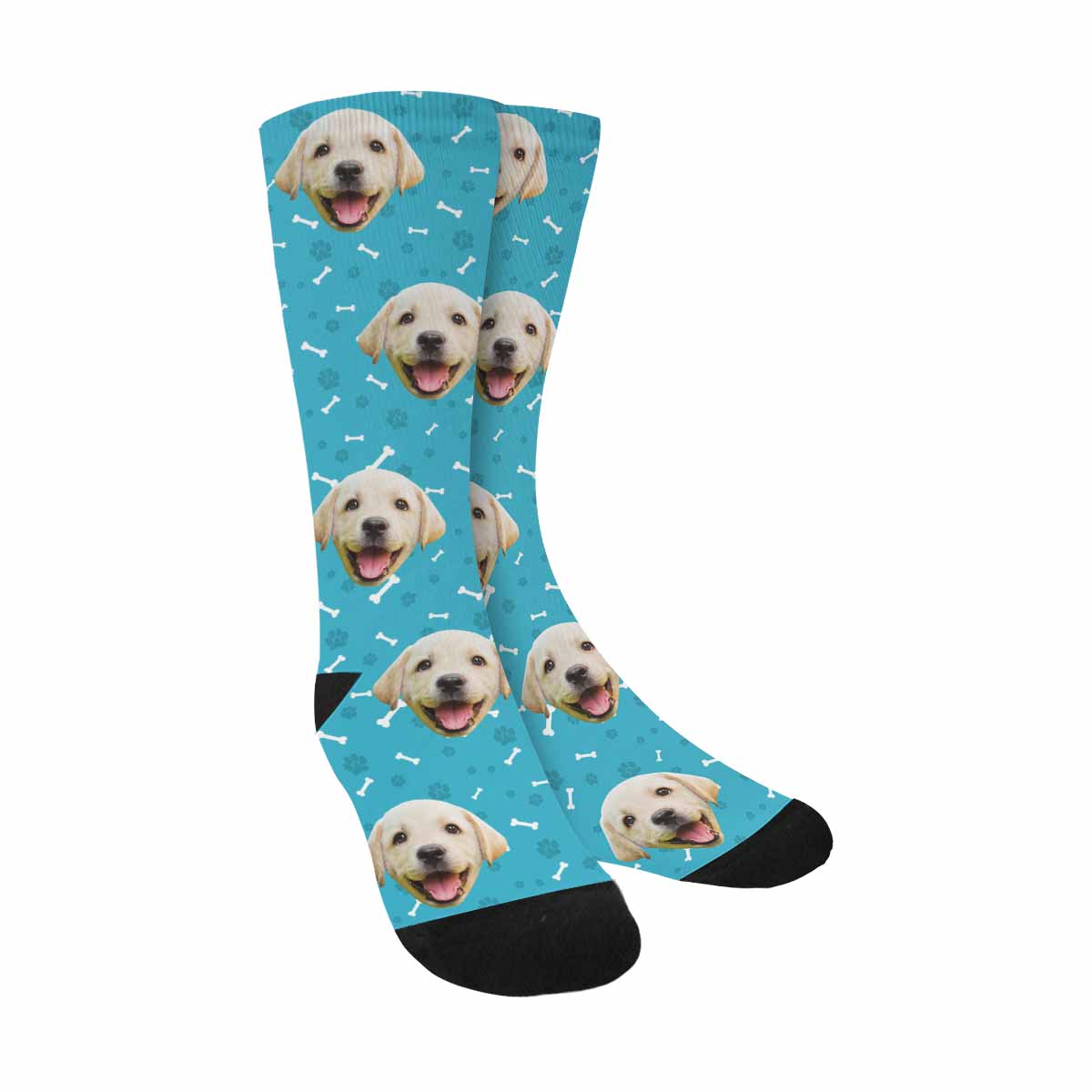 SUNENAT Men's Crew Socks with Dog Face, Custom Pet Photo Unisex Socks