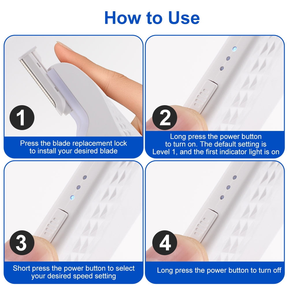 Portable Dermaplaning Tool, Rechargeable Dermaplane Tool for Face Eyebrow, LED Light Peach Fuzz Remover,  6 Replacement Heads & 3 Speeds