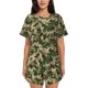 thumbnail image 1 of Fotbe Camouflag Conjunto de Pijama Estampado para Mujer, 2 Piezas, Ropa de Dormir con Camiseta de Manga Corta y Shorts Suaves-Small, 1 of 6