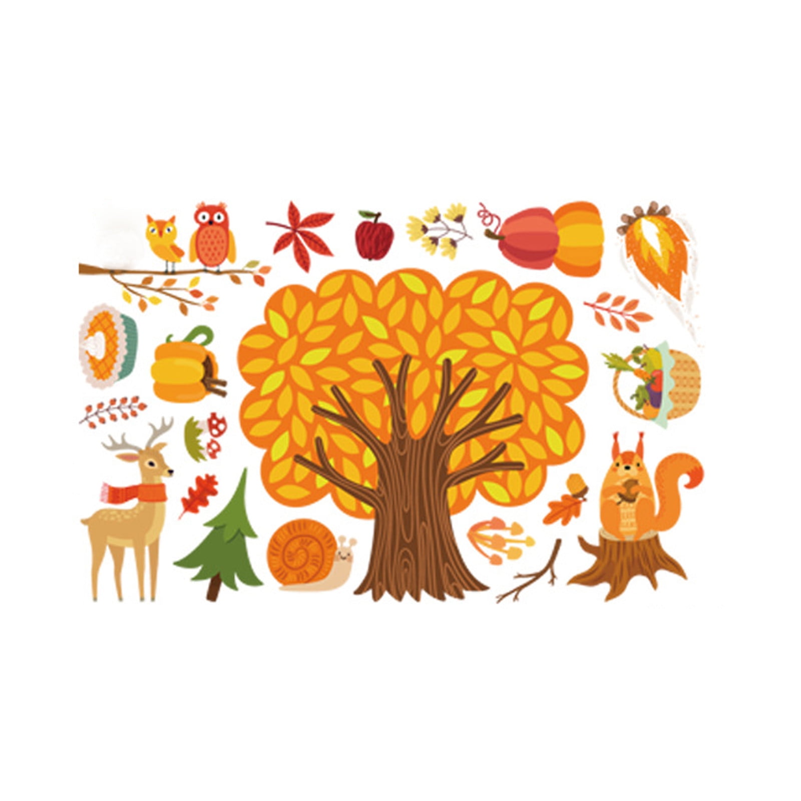 Stickers Thanksgiving Autumn Maple Leaf Window Stickers Static Window