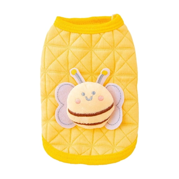 Winter Pet Warm Sleeveless Vest for Small Dogs Kittens Rabbits Windproof Stretchy Pet Clothing Yellow