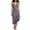 Dark Gray, variant on Women's Sleeveless Midi Dress, Halter Neck V-Neck Ruffle Hem Dress, Casual Summer Beach Flowy Sundress, Lightweight Asymmetrical A-Line Backless Dress