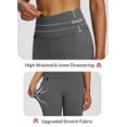 thumbnail image 4 of BALEAF Women's Fleece Lined Leggings Waterproof Winter Hiking Pants Thermal Running Tights Zipper Pockets High Waisted Cold Weather Gray Small, 4 of 6