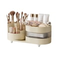 thumbnail image 1 of Organizador de maquillaje giratorio Cateissary caja de almacenamiento con soporte para brochas color blanco, 1 of 6