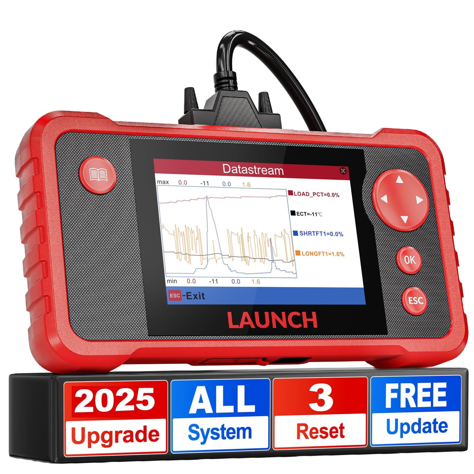 LAUNCH CRP123 OBD2 Scanner, Engine ABS SRS Transmission Car Diagnostic Code Reader Automotive Scan Tool