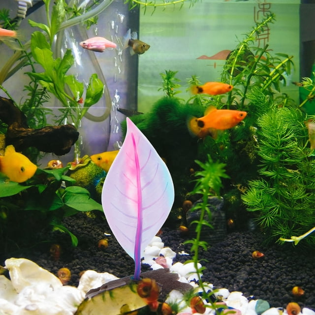 Milisten Hoja Decorativa Rosa Para Betta Con Ventosa Para Paisajismo En Acuarios