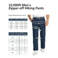 thumbnail image 7 of 33,000ft Men's Convertible Hiking Pants, Quick Dry Stretch Zip-Off Lightweight Cargo Pants for Camping Fishing Dark Denim 34W x 30L, 7 of 7