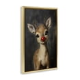 thumbnail image 3 of Stupell Industries - Red Nose Baby Reindeer Gold Floating Frame Canvas Art, 17 x 25, 3 of 9