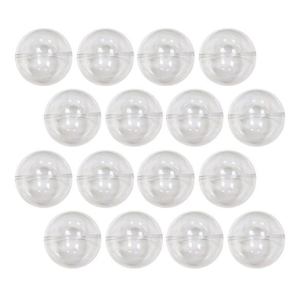 HLONK 25 Pcs Claw Machine Ball Vending Surprise Containers Clear Fillable Capsules Child Plastic Sphere Toys Round White