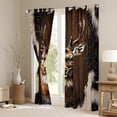 thumbnail image 3 of Manfei Wild Animal Deer Blackout Curtains Set of 2 (52x84 Each),Rustic Cattle Hide Window Curtains,Country Farmhouse Lodge Curtains and Drapes For Teens,Luxury Bedroom Decor, 3 of 6