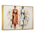 thumbnail image 2 of Designart "Elegance of Chic Fashion Girls in Orange" Inspirational Framed Wall Art - Glam Orange Fashion Hallway Framed Wall Art Decor, 2 of 6