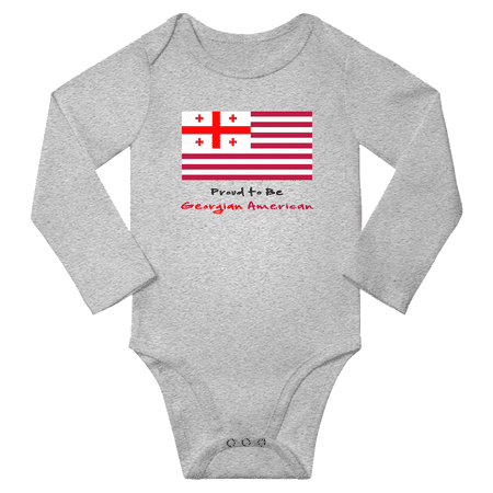 

Proud to be Georgian American Baby Long Slevve Romper Bodysuit (Gray 18-24 Months)
