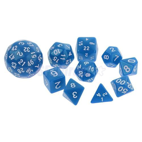 10x Blue Ten Sided D10 Dice Playing D&D  RPG Board Game Favours 