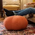 thumbnail image 5 of Jaxx Pumpkin Pouf - Luxurious Ottoman for Fall & Halloween Décor - Boucle Terra Cotta, 5 of 6
