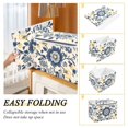 thumbnail image 4 of Vintage Color Blue and Yellow Florals Foldable Storage Bin with Lid and Handle Collapsible Storage Box 16.5 x 12.6 x 11.8 inches, 4 of 7