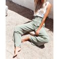 thumbnail image 4 of Pantalones casuales con cintura elástica con ribete de botones,Pantalones de pierna ancha para mujer Pantalones de pierna ancha con ribete de botones Pantalones casuales con ribete de botones Diseño a prueba de futuro, 4 of 8