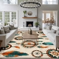 thumbnail image 3 of 6'x9' Area Rugs, Geometric Feathers Indoor Outdoor Area Rug for Living Room Bedroom, Boho Ethnic Retro Country Motifs Washable Bathroom Rugs Kitchen Floor Carpet Mats Home Decor Aesthetic, 3 of 8