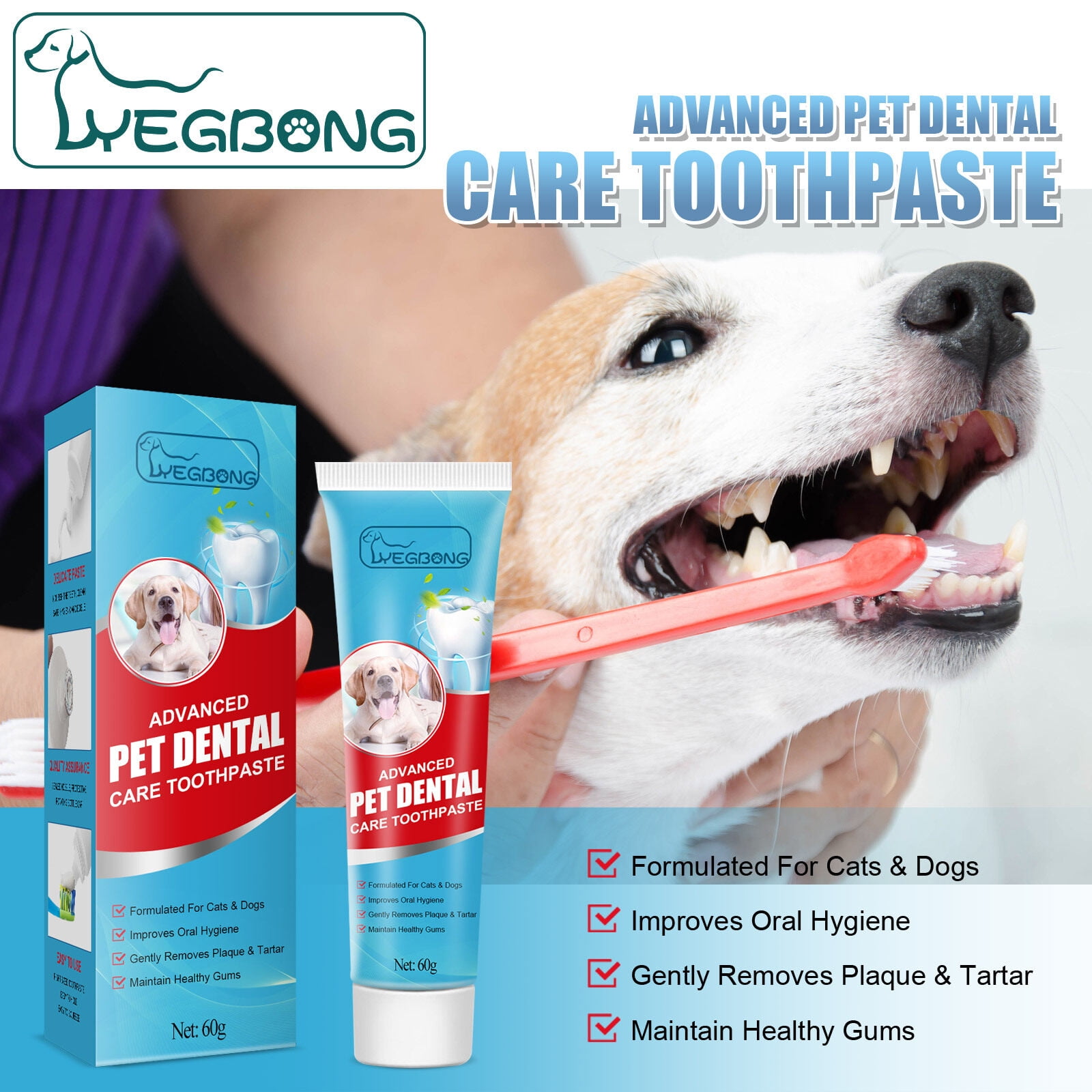 Pet Toothpaste: Freshens Breath, Eliminates Odor, Cleans Teeth