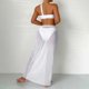 thumbnail image 3 of Trajes de Baño Mujer Conjunto de Bikini Sexy Sin Tirantes Para Mujer, Traje de Baño de 3 Piezas Con Espalda Descubierta y Corte Alto Con Falda de Playa, Traje de Baño Tankini de Color Sólido, 3 of 4