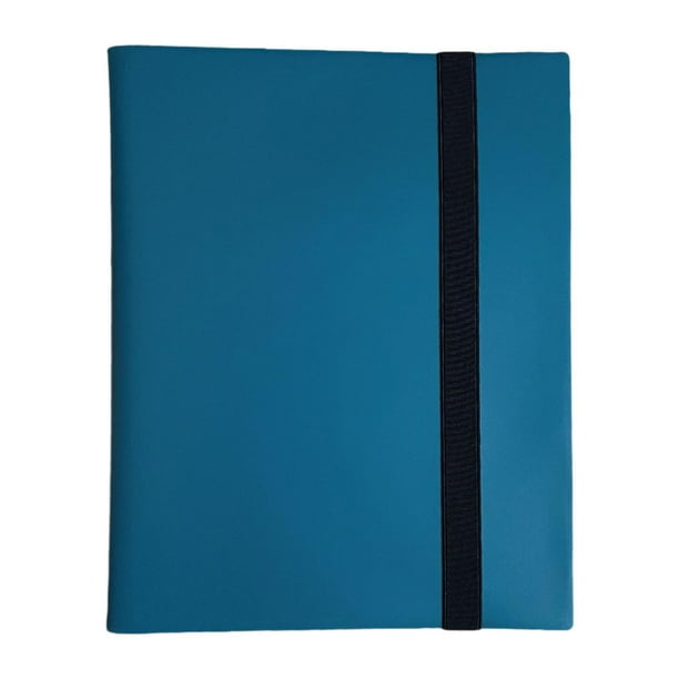 Carpeta de 9 bolsillos para tarjetas coleccionables, libros de cartas, organizador de tarjetas, tarjetero cian
