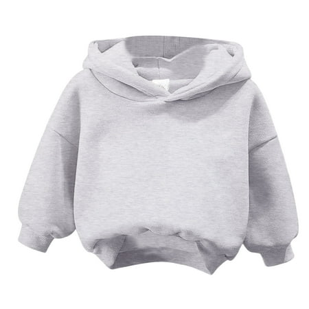 yocbz Toddler Lightweight Hoodie Sweatshirt Kids Boys Girls Sports Long Sleeve Pullover Tops Grey 4-5 Years