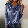 thumbnail image 2 of BUIGTTKLOP Womens Satin Blouse V Neck Long Sleeve Dressy Tops Trendy Fashion Business Casual Outfit 2026, 2 of 6