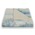 thumbnail image 3 of Creative Products Watercolor Winter Cabin 50 x 60 Coral Fleece Blanket, 3 of 3