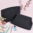 thumbnail image 5 of 2 Pcs 2 Sizes Purse Organizer Insert Makeup Storage Bag Small Items Storing Purse Middle Size Felt Bag Compatible for Most Handbag Tote Bag Inner Pocket Insert Black, 5 of 7