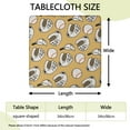 thumbnail image 2 of Yellow Baseball Items Pattern Square Fitted Tablecloth with Elastic Edge,Square Table Cover,Washable Elastic Table Cover for Home Kitchen Party Decor 34"x34", 2 of 6