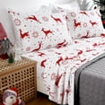 thumbnail image 2 of Christmas Bed Sheets King, Soft Brushed Microfiber Bed Sheet Set, 16 Inches Deep Pocket Fitted Sheet Winter Holiday Sheets Set (Red Reindeern, King), 2 of 8