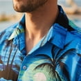 thumbnail image 6 of Mens Hawaiian Shirts Tops Short Sleeve Floral Button Down Beach Shirt Vintage Tropical Palm Summer Lightweight Blouses Male, 6 of 6
