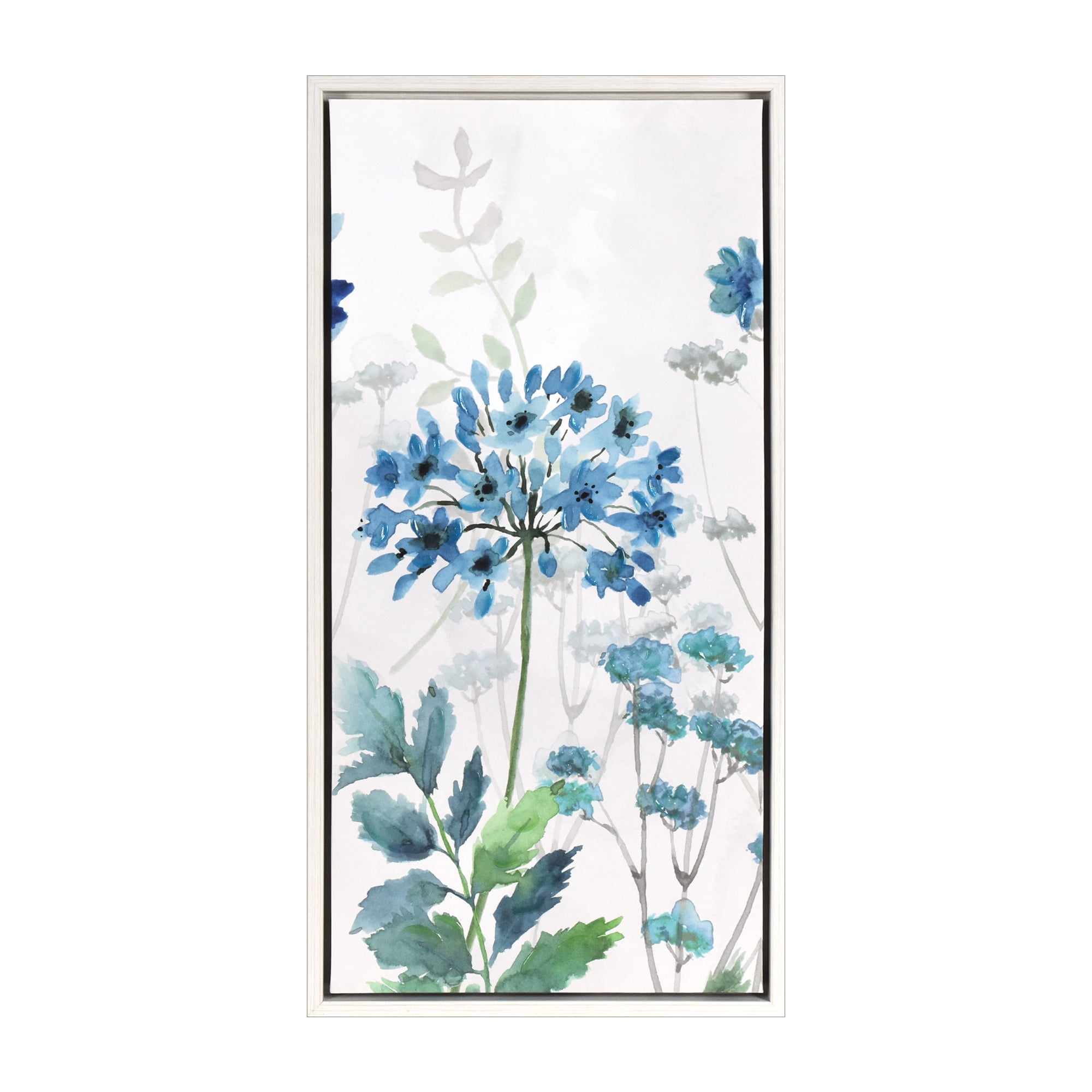 Crystal Art Gallery CA Danhui Nai Blue Agapanthus Floral Framed Canvas Art, 14.8" x 28.5", Modern