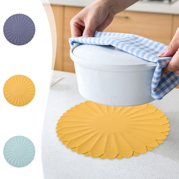 Xihbxyly Tapete de Comedor con Barrera Térmica de Tendencia Moderna, Elegante Material Aislante Resistente Al Calor, Diseño Floral de Girasol Amarillo, Protección Duradera para Platos Calientes, Fáci
