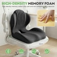 thumbnail image 2 of JOVELL Ergonomic Seat Cushion, L-Shaped Memory Foam Office Chair Pad with Coccyx & Lumbar Support, Non-Slip Car Cushion for Back Pain Relief, Black, 2 of 7