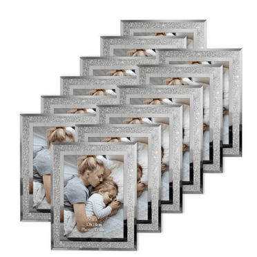12 Pack 5x7 Picture Frame, Sparkle Glass Photo Frames 5 by 7 for Tabletop, Horizontally or Vertically