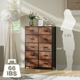 thumbnail image 7 of 10 Drawer Dresser, Metal Chest of Drawers Cloth Dresser with Fabric Bins, Wood Tabletop Dresser Storage Cabinet, 7 of 7