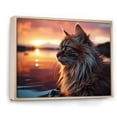 thumbnail image 2 of Designart "Lone Cat At Dusk" Animals Cat Floater Framed Wall Art Living Room, 2 of 5