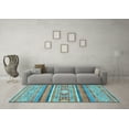 thumbnail image 3 of Ahgly Company Indoor Square Abstract Light Blue Modern Area Rugs, 4' Square, 3 of 4