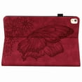 thumbnail image 4 of Dteck Smart Cover for iPad 10.2 8th 2020 / 7th 2019, Butterfly Embossed Leather Wallet Magnetic Stand Folio Protective Case with Sleep/Wake Pencil Holder for Apple iPad 10.2 Inch, Red, 4 of 5