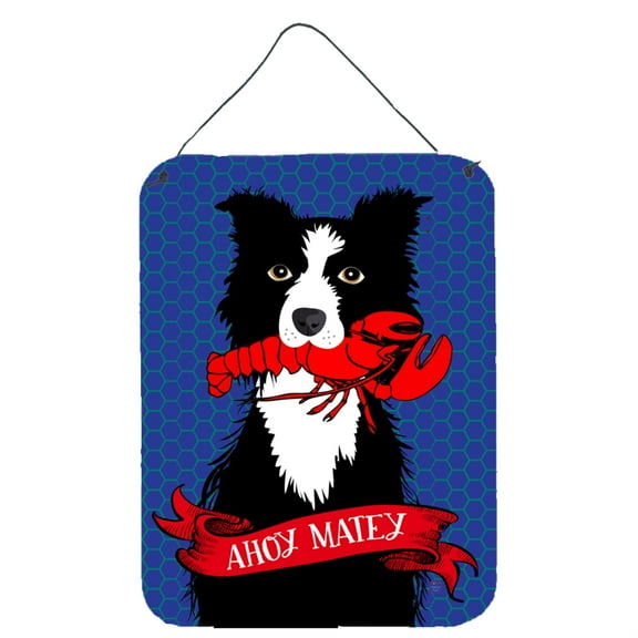 Ahoy Matey Nautical Border Collie Wall or Door Hanging Prints