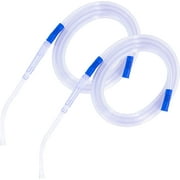 LINE2design Yankauer Oral Suction Clear Tubing Latex Free with Catheter Vented Tips - 2 Pack