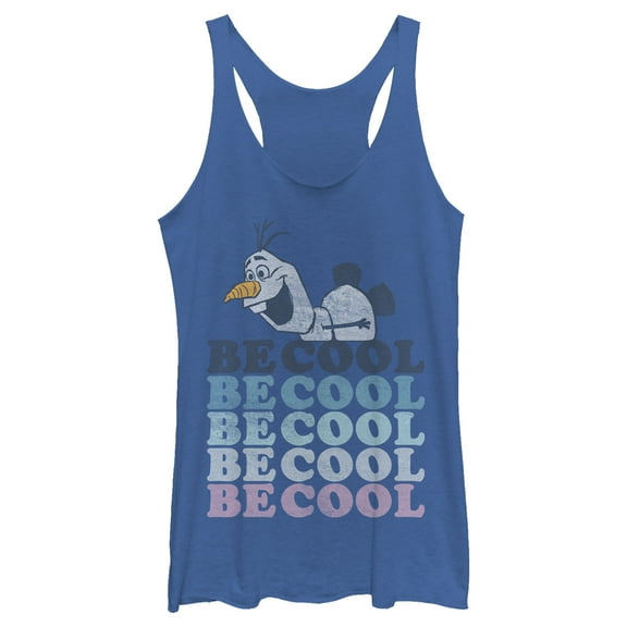 Women's Frozen 2 Olaf Be Cool Racerback Tank Top Royal Blue Heather X Small
