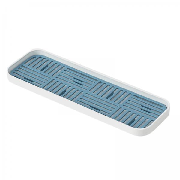 Bandeja escurridora de encimera,Bandeja escurridora de platos para encimera,rejilla de almacenamiento para fregadero,Soporte de drenaje Organizador Accesorios de baño,Suministros de